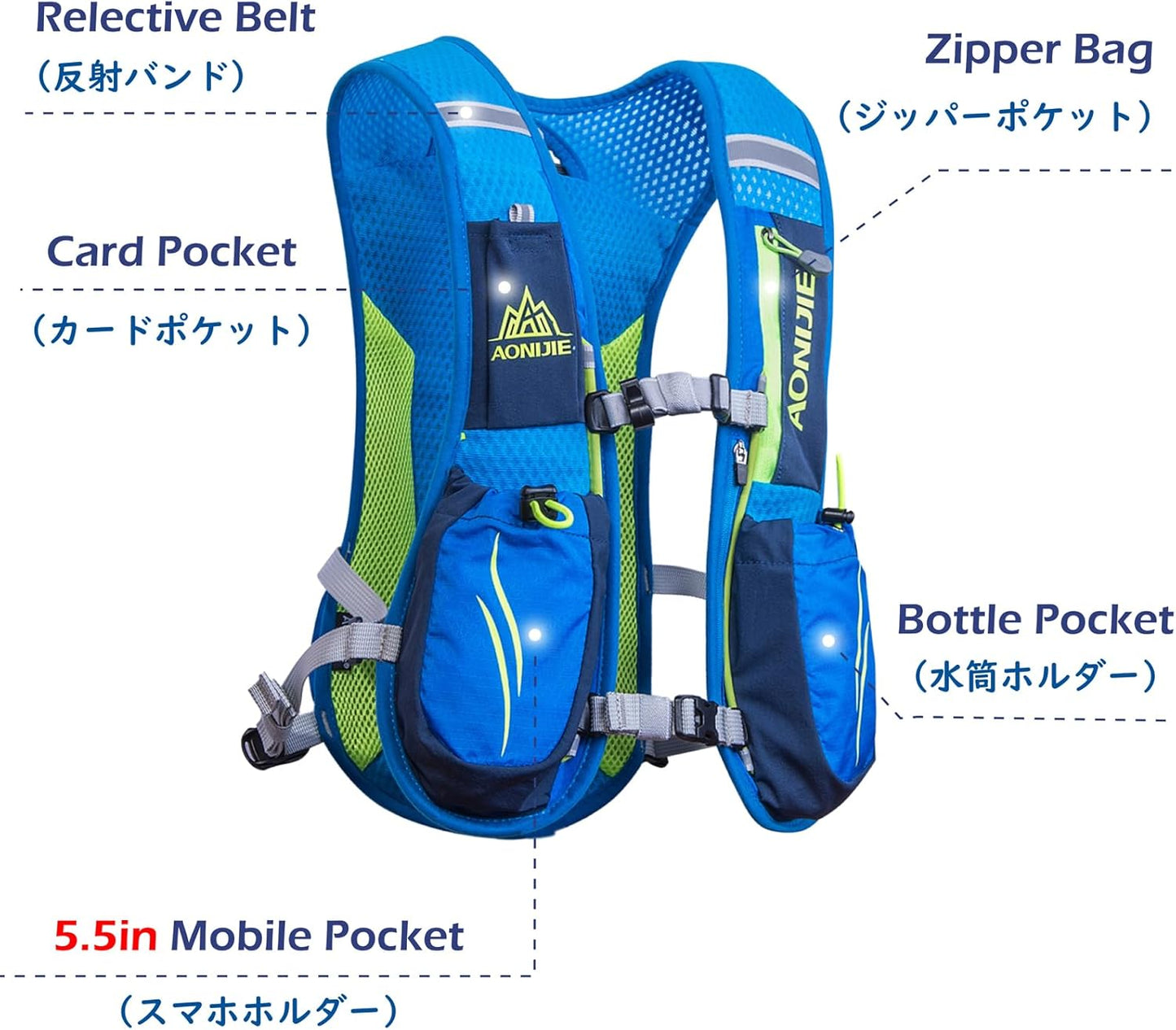 Hydration Pack Backpack - 5L Marathoner Running Vest for Ultimate Hydration