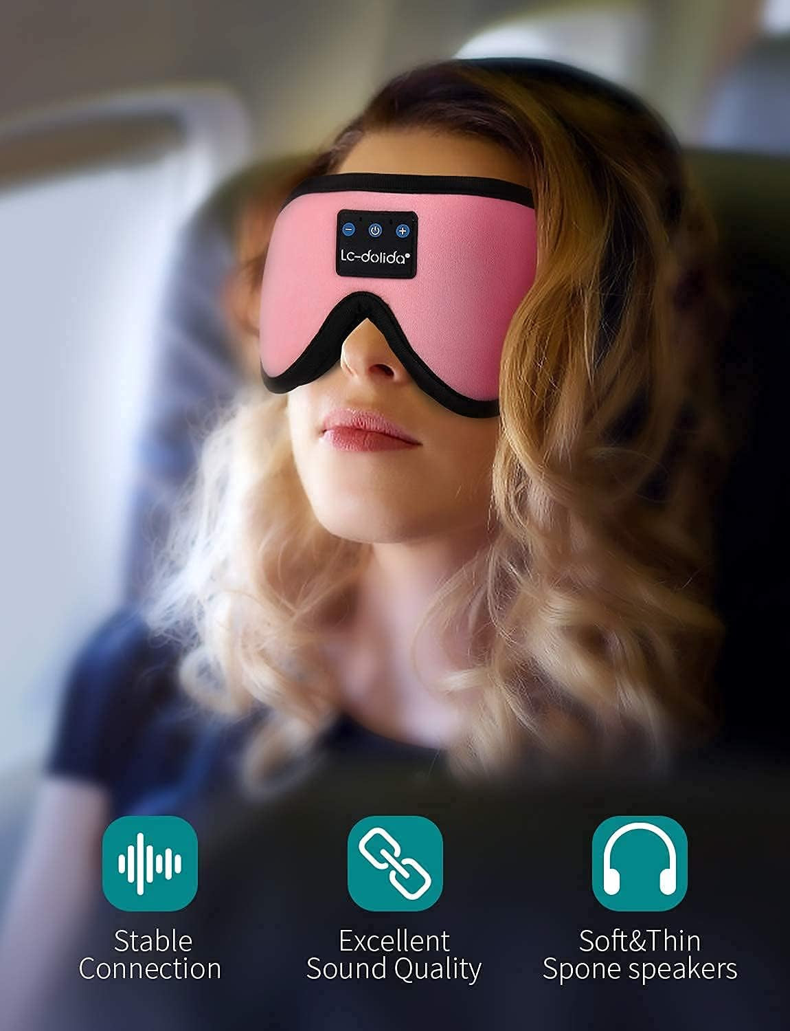 Sleep Mask with Bluetooth Headphones – Perfect for Travel, Relaxation & Side Sleepers