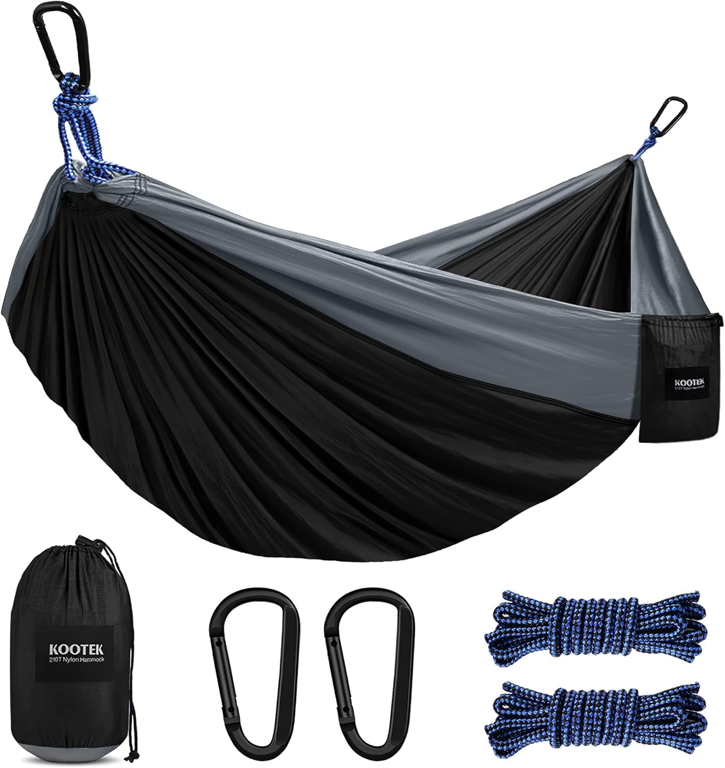 Camping Hammock - Double & Single Lightweight Nylon Parachute Hammocks